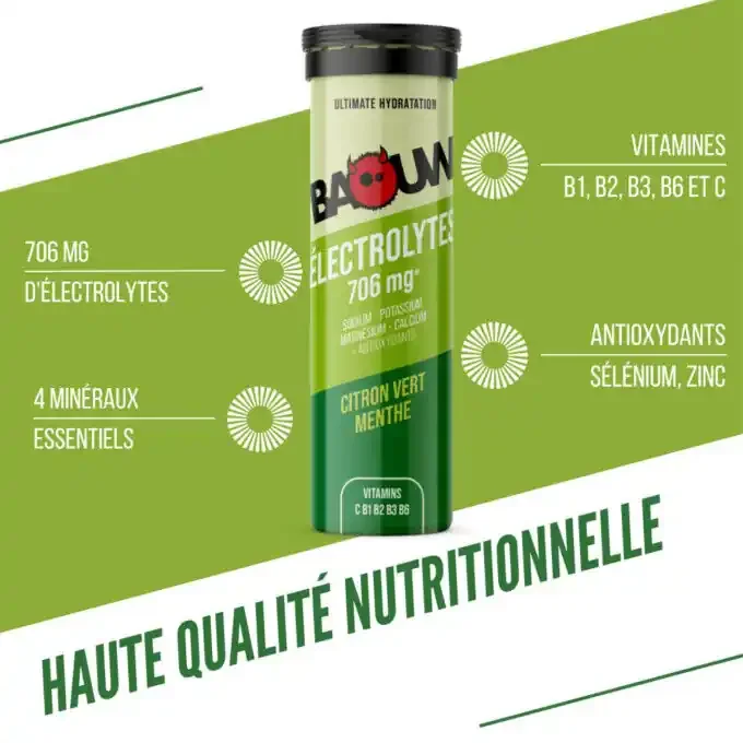 Pastille d&rsquo;hydratation BAOUW ELECTROLYTES CITRON VERT-MENTHE Acheter En Ligne