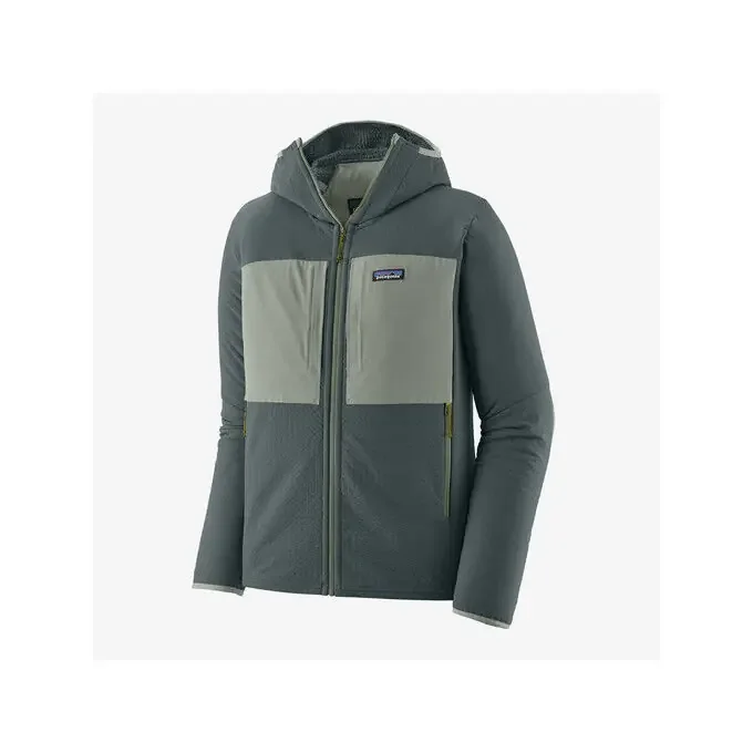 Polaire Patagonia M&rsquo;S R2 TECHFACE HOODY Nouveau Green Affaire À Saisir