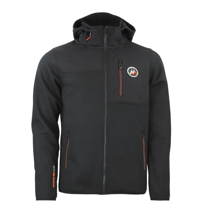 Polaire u00e0 capuche du00e9montable avec empiu00e8cements en softshell Peak Mountain Carhood [Taille S]
