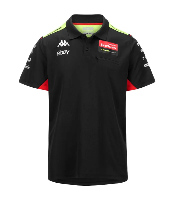 Polo Acrazon Adulte VR46 Pertamina Enduro Moto GP Officiel Homme Noir