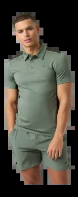 Polo de Tennis Björn Borg Men Ace Mesh Panel Polo Shirt Agave Green