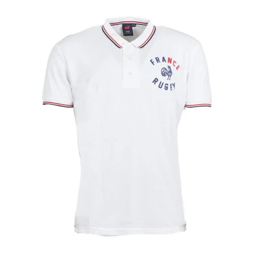 Polo Manches Courtes France Rugby Blanc Homme