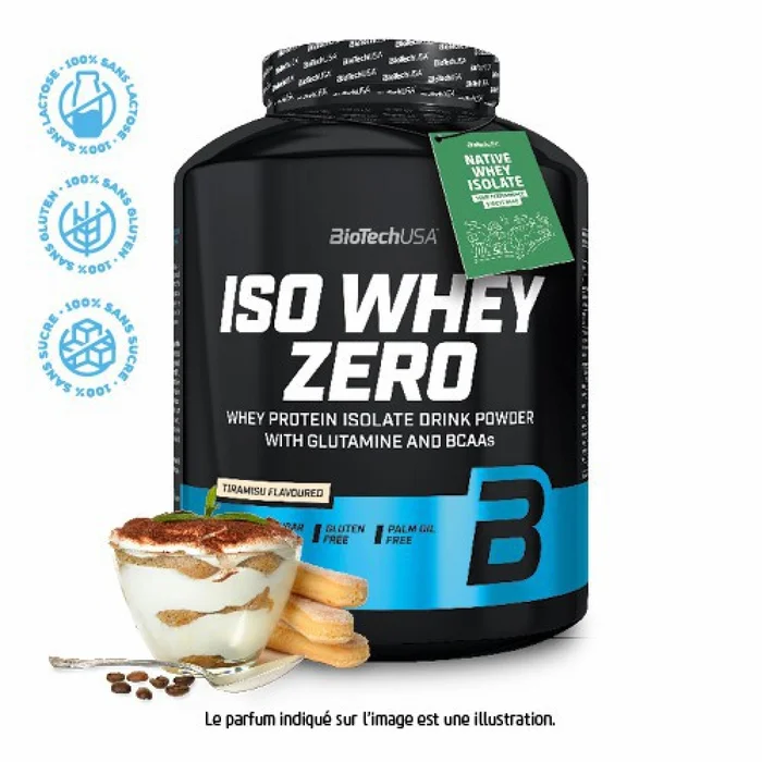Pot de protéines Biotech USA iso whey zero lactose free – Tiramisu – 2,27kg