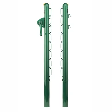 Poteau de Filet de Tennis Universal Sport Steel Round Vert