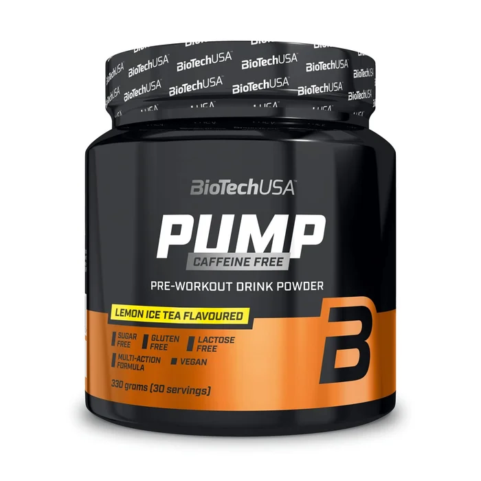 Poudre pour boisson Thé glacé au citron Biotech USA Pump Caffeine free [Taille 330 g]