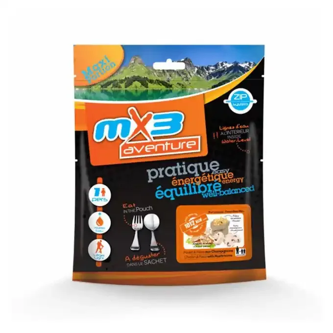 Prix Bas Repas lyophilisé MX3 au Poulet & Pâtes aux champignons de 200G