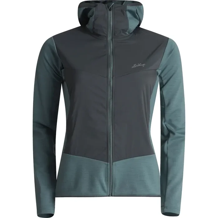 Produit De Marque Lundhags Padje Merino Block Hoodie, couche intermédiaire, dame, bleu/gris