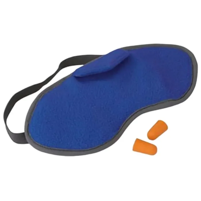 Produit De Marque Masque de sommeil TravelSafe avec bouchons d&rsquo;oreilles, bleu