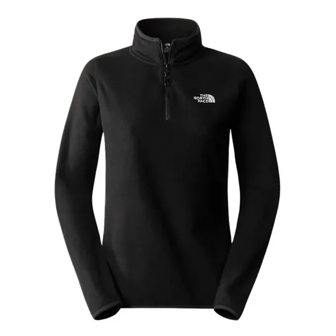 Promotion Saisonnière Sweat polaire 1/4 de zip femme The North Face Polaire 100 Glacier- TNF Black-NPF