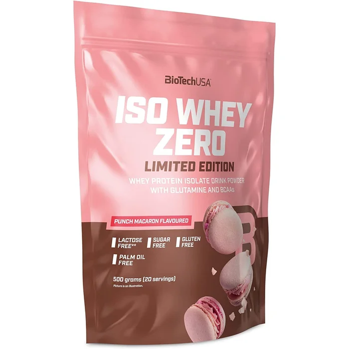 Protéine macaron punch Biotech USA IsoWhey Zero Lactose Free!!!Limited edition! [Taille 500 g]