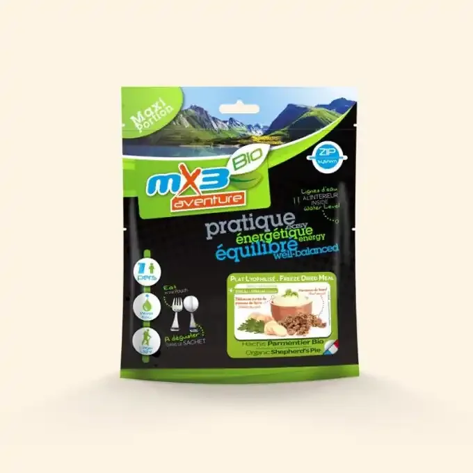 Repas lyophilisé MX3 Hachis parmentier bio 519 kcal Livraison Mondiale