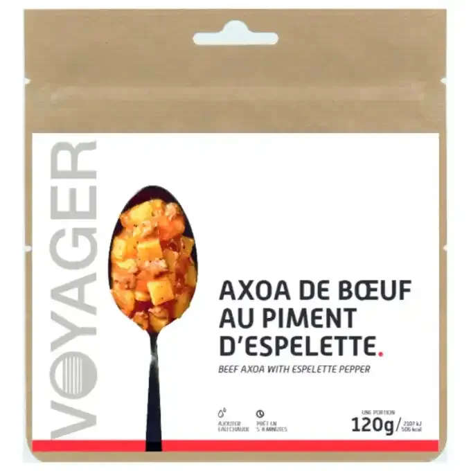 Repas lyophilisé Voyager Axoa de boeuf au piment d’Espelette 120g Super Prix