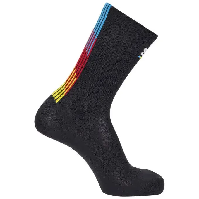 Retour Gratuit Chaussettes de trail running unisexes Salomon PULSE RACE FLAG CREW – Noir