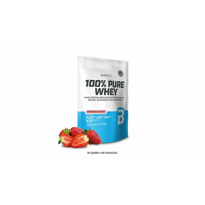 Sacs de protéines 100 % pur lactosérum Biotech USA – Fraise – 454g