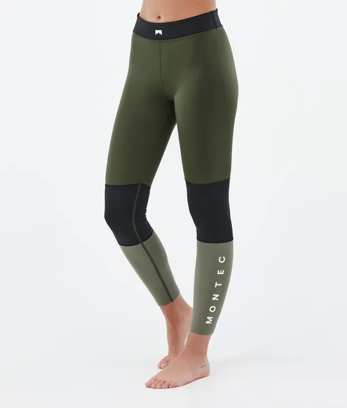 Satisfait Ou Remboursé Montec Alpha W Pantalon thermique Femme Olive Green/Black/Greenish