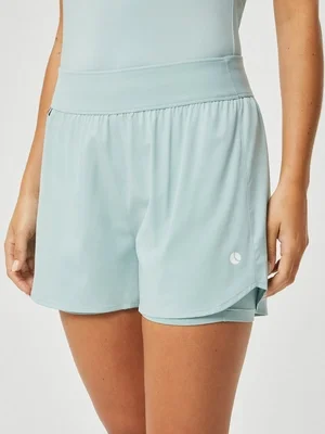 Short de Tennis Björn Borg Women Ace Shorts 2 En 1 Gray Mist