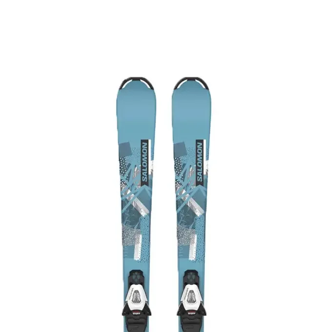 Skis all-mountain junior Salomon QST JR S BLUE/GREY + fix C5 GW Dernière Chance