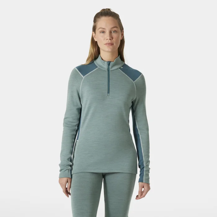 Sous maillot 1/2 zip mérino moyen femme Helly Hansen Lifa
