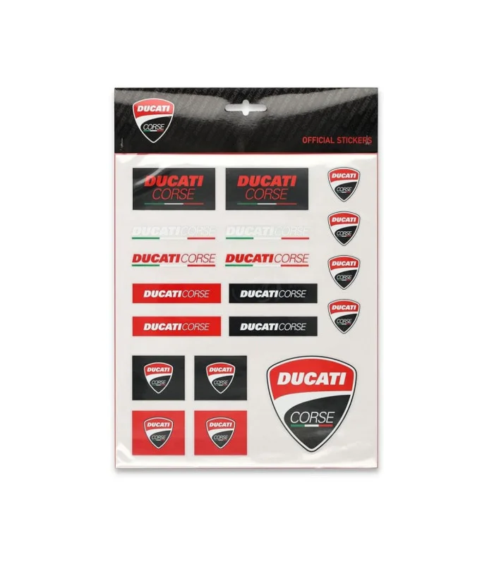 Stickers Set d’autocollants Ducati Corse Moto GP Officiel Taille Unique Rouge