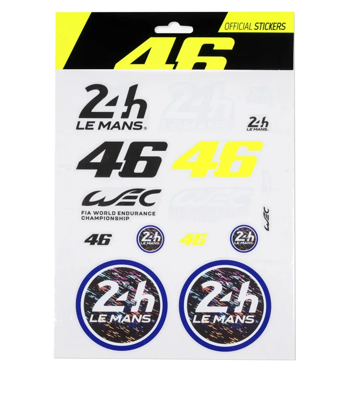 Stickers VR46 Le Mans 24 Heures Officiel Blanc Taille nique Unisexe