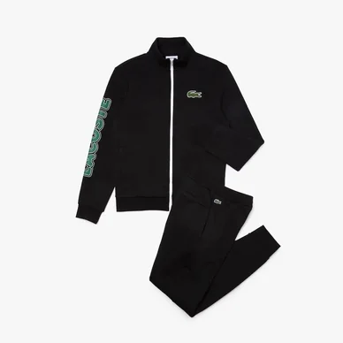 Survêtement Lacoste Homme WH1502 Signature Fleece Noir Vert Blanc