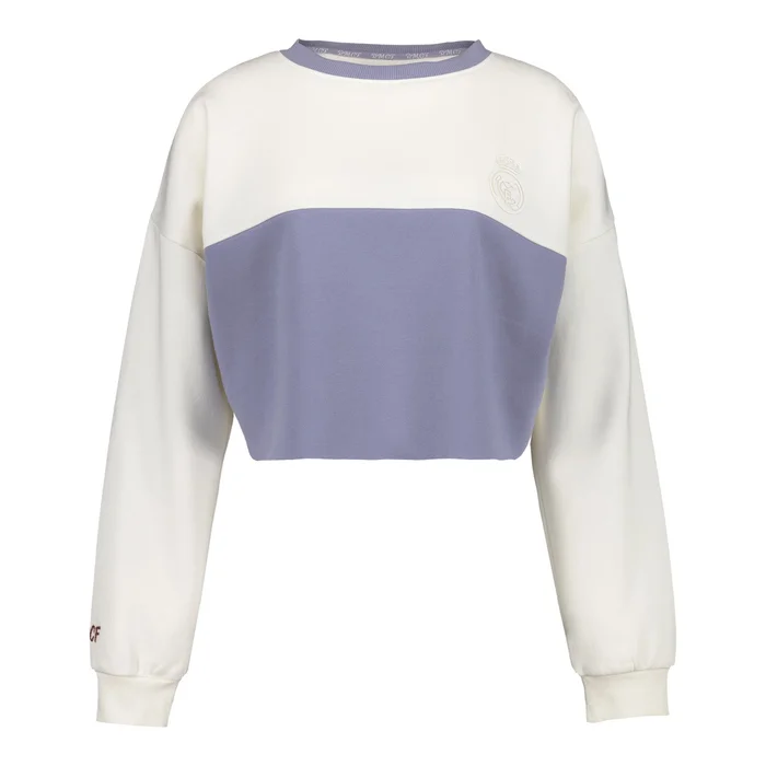 Sweat Crop Ladies Vintage Real Madrid Blanc Crème femmes – Boutique Officiel Real Madrid CF