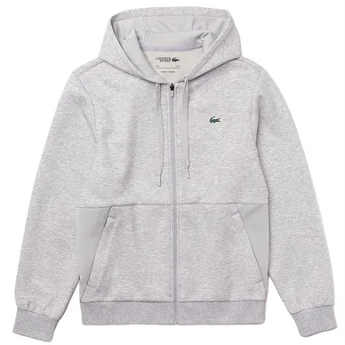 Sweat Lacoste Men SH9676 Sport Hooded Mesh Silver Chine Elephant Grey