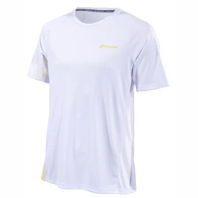 T-shirt Babolat Men Performance Crew Neck Tee White Dark Yellow