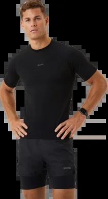 T-Shirt Björn Borg Homme Borg Running T-shirt Seamless Black Beauty
