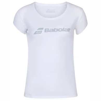 T-shirt de Tennis Babolat Girls Exercise Babolat Tee White White