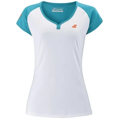 T-shirt de Tennis Babolat Girls Play Cap Sleeve Top White Caneel Bay