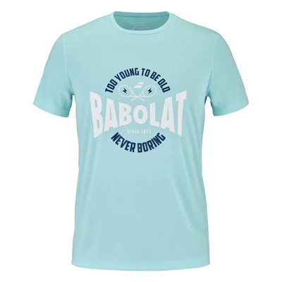 T-Shirt de Tennis Babolat Homme Exercice Graphic Tee Angel Blue Heather