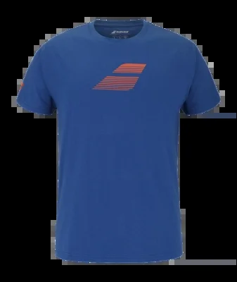 T-shirt de Tennis Babolat Men Exercice Big Flag Dark Blue