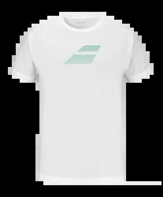 T-shirt de Tennis Babolat Men Exercice Big Flag White White