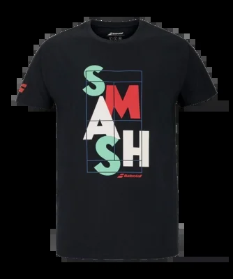 T-shirt de Tennis Babolat Men Exercice Message Tee Black Black