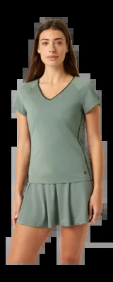 T-shirt de Tennis Björn Borg Women Ace V-Neck T-Shirt Agave Green