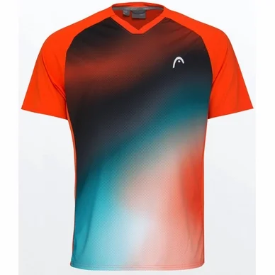 T-Shirt de Tennis HEAD Boys Topspin Tangerine Print Vision