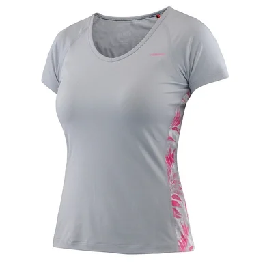 T-Shirt de tennis HEAD Vision W Bee Basic Silver Heather