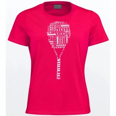 T-Shirt de Tennis HEAD Women Typo Magenta