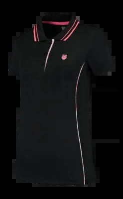 T-Shirt de Tennis K-Swiss Femme Hypercourt Polo 6 Black Pink
