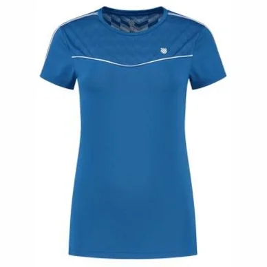 T-shirt de Tennis K Swiss Women Hypercourt Round Neck Top Mesh Classic Blue
