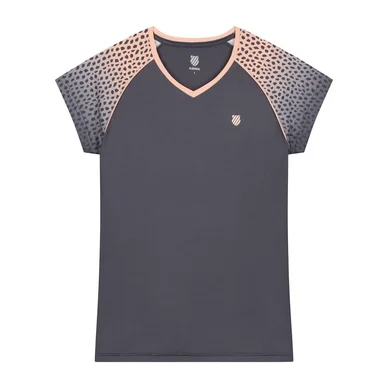 T-Shirt de Tennis K Swiss Women Hypercourt Top Graystone Panther Print