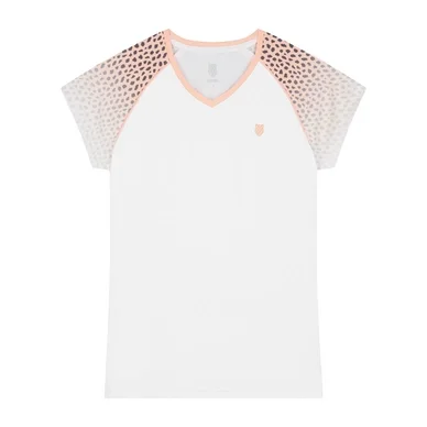 T-Shirt de Tennis K Swiss Women Hypercourt Top White Panther Print