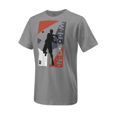 T-shirt de Tennis Wilson Boys Geo Play Tech Tee Gris