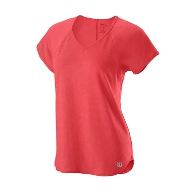 T-shirt de Tennis Wilson Femme Training V-Neck Tee Cayenne