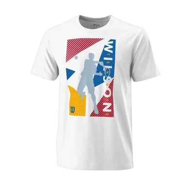 T-shirt de Tennis Wilson Homme Geo Play Tech Tee Blanc