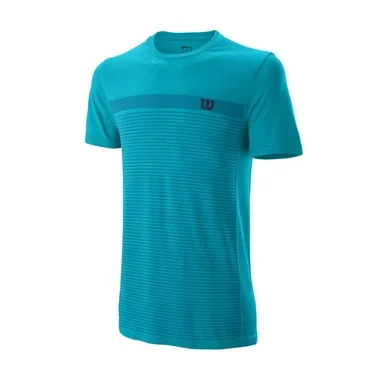 T-Shirt de Tennis Wilson Men Competition Seamless Crew Scuba Blue
