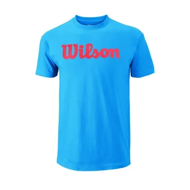 T-shirt de Tennis Wilson Men Script Cotton Tee Blithe Hot Coral