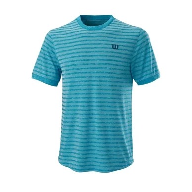 T-Shirt de Tennis Wilson Men Stripe Crew Barrier Reef