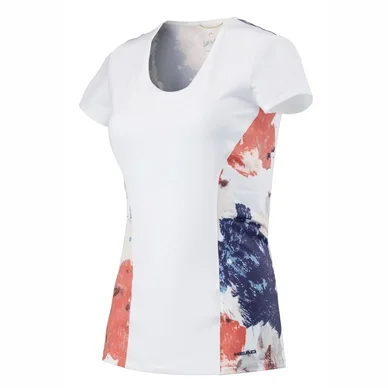 T-Shirt HEAD Vision Graphic White Coral Femme